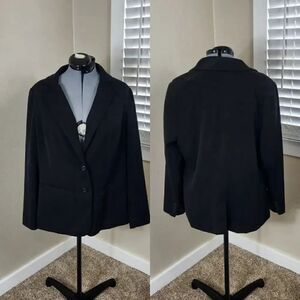 Lane Bryant Plus Size Blazer Black Size 18 Two Button Front Closure